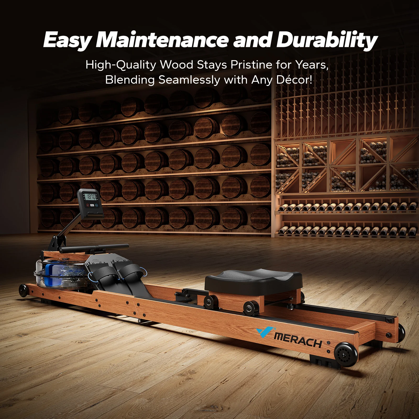 CoreRow R28 Wooden Water Rowing Machine for Beginners - Image 7