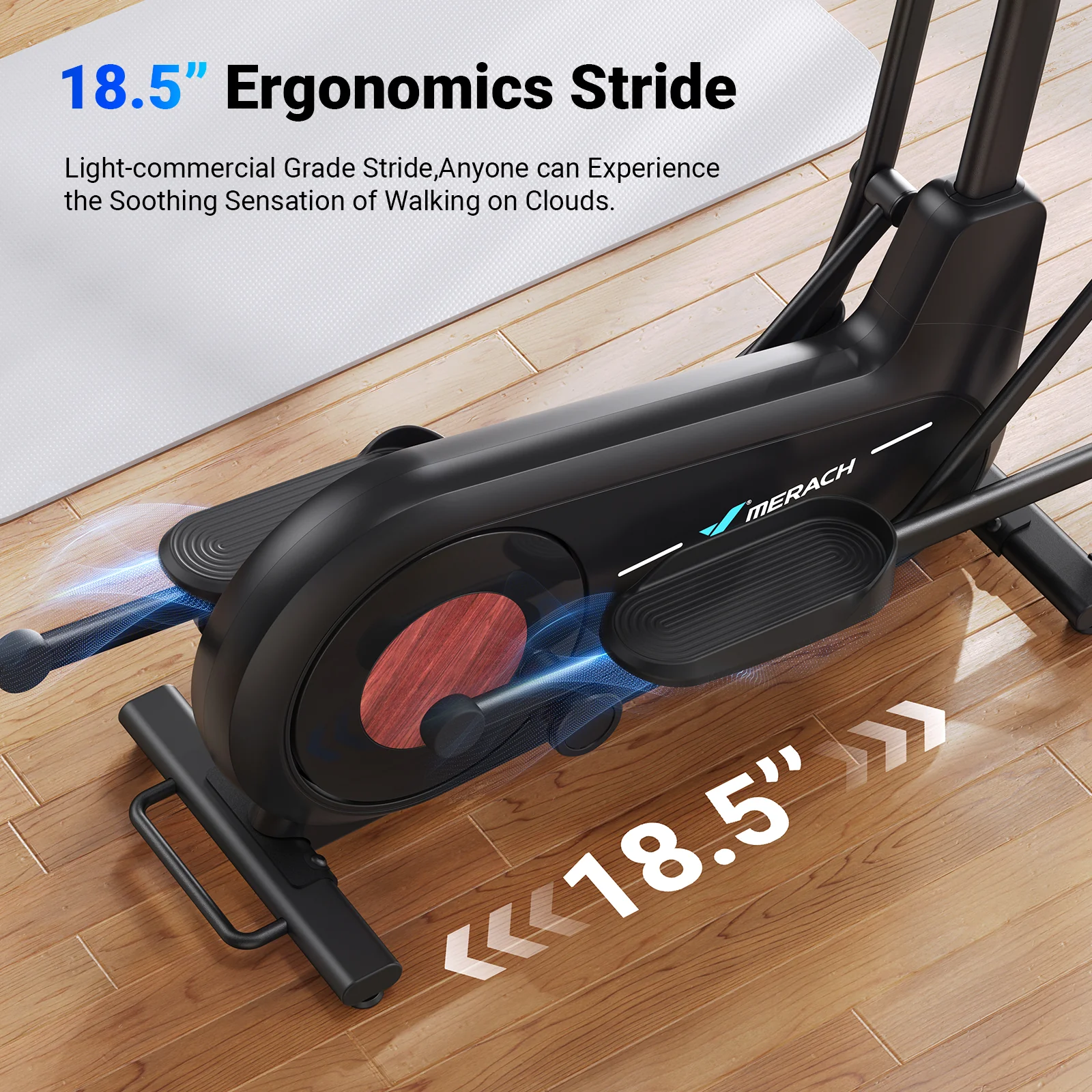 E27 Manual Resistance Elliptical Machine with 470mm Stride - Image 3