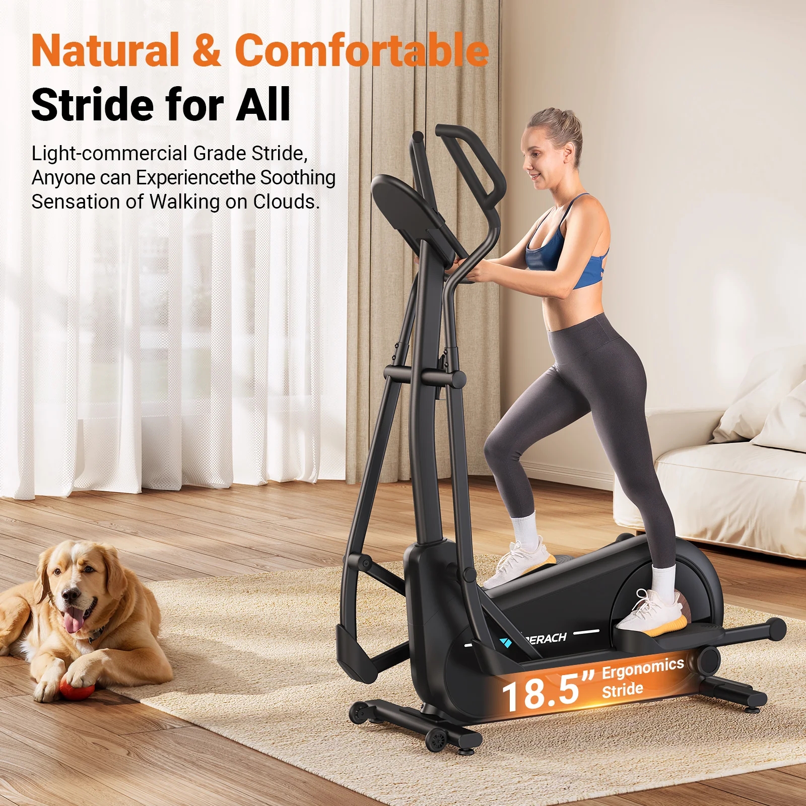 E27 Self-Powered Elliptical Machine with 470mm Stride - Image 3