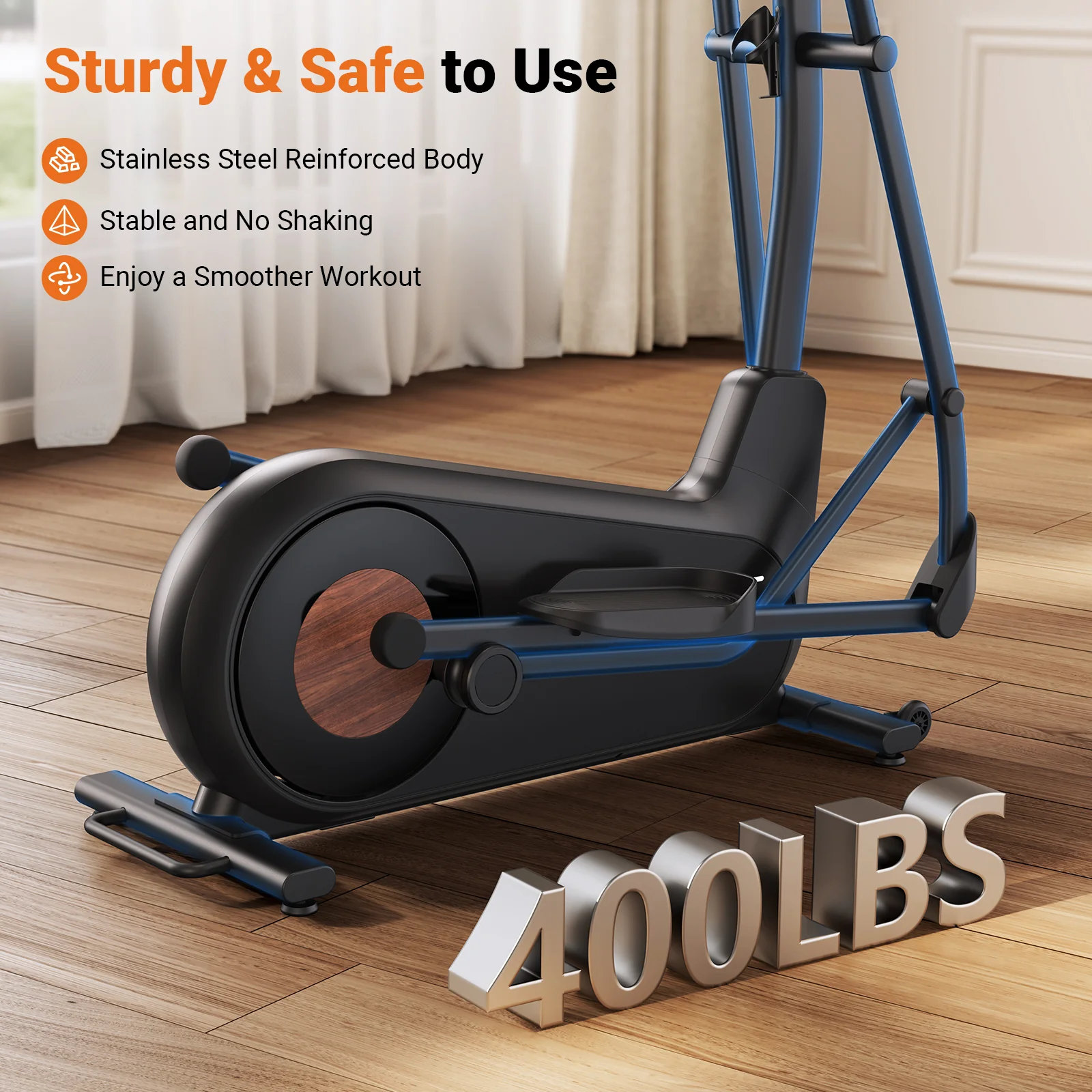 E27 Self-Powered Elliptical Machine with 470mm Stride - Image 5