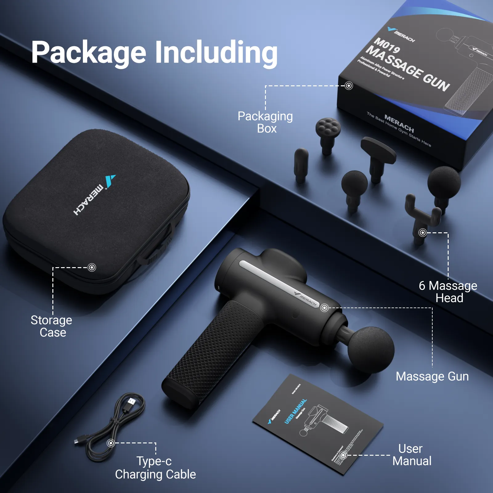 Percussion Massage Tools with 6 Massage Heads & 10mm Amplitude - Image 7