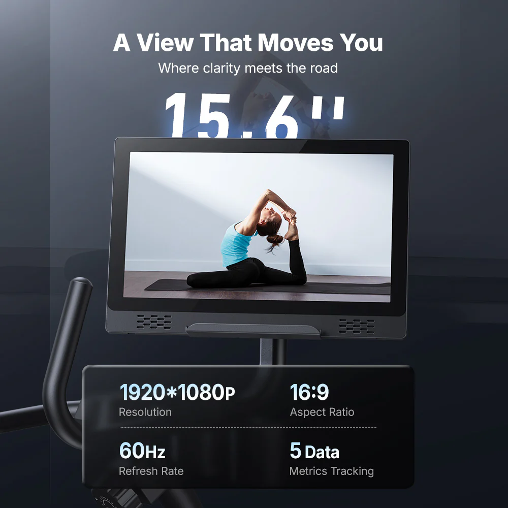 S08 Aura Recumbent Bike with 15.6'' HD Screen - Image 4