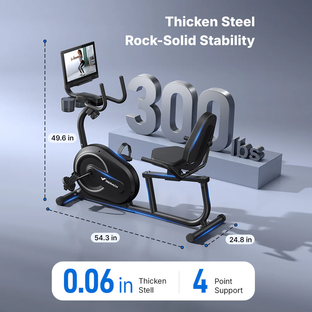 S08 Aura Recumbent Bike with 15.6'' HD Screen - Image 6