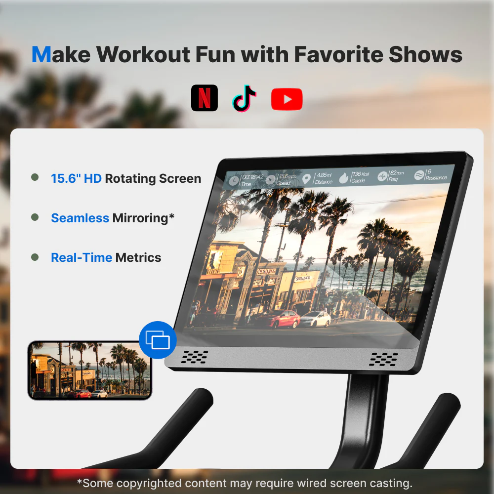 S26 Aura Exercise Bike with 15.6'' HD Screen - Image 3