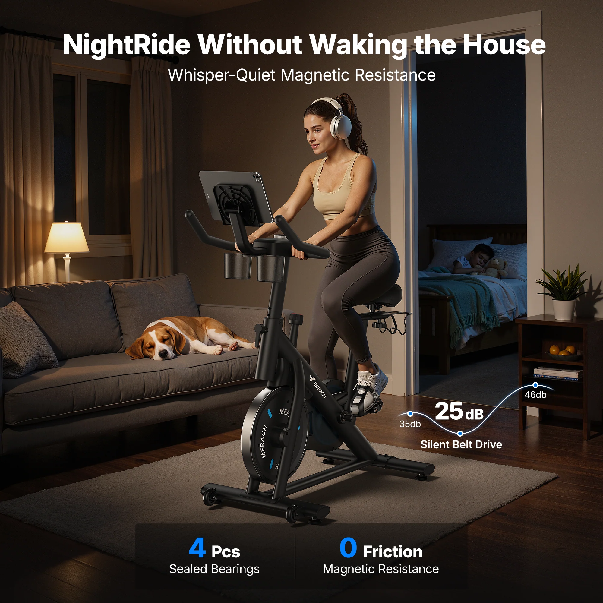 S26 Magnetic Exercise Bike with Dumbbell Rack - Image 4